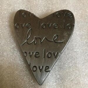 Silver Heart Love Brooch